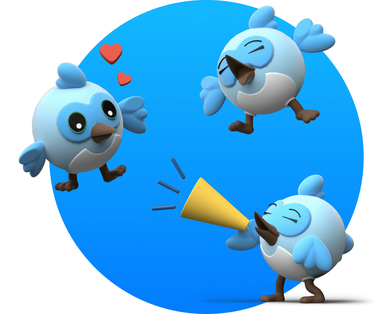 Dash y sus amigos emocionados por tu contribución