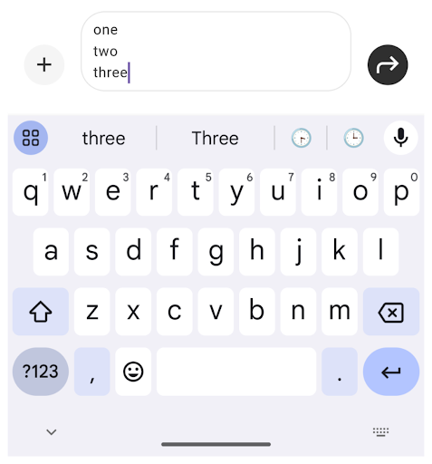 Captura de pantalla al ingresar texto en
móvil
