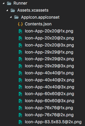 Ubicación del icono en iOS
