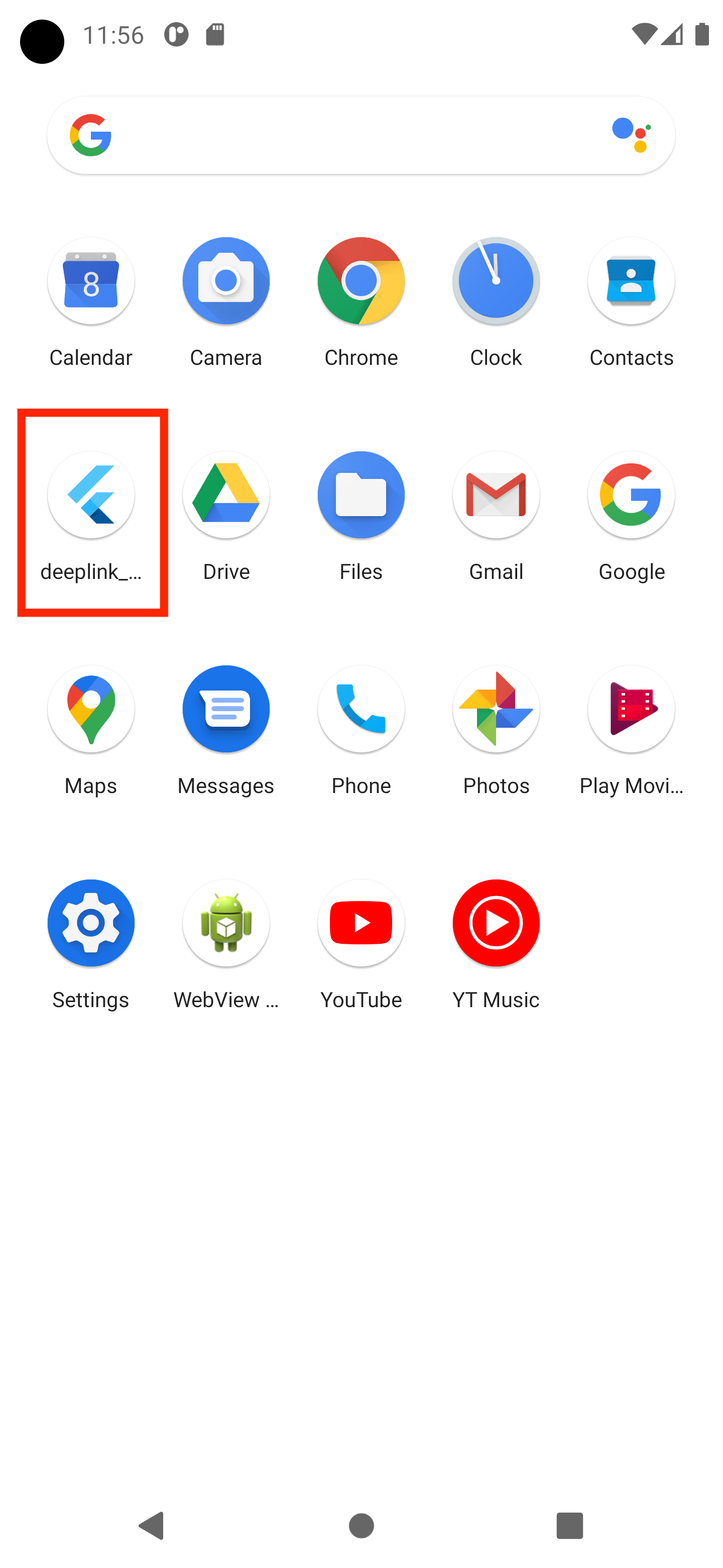 Captura de pantalla del emulador