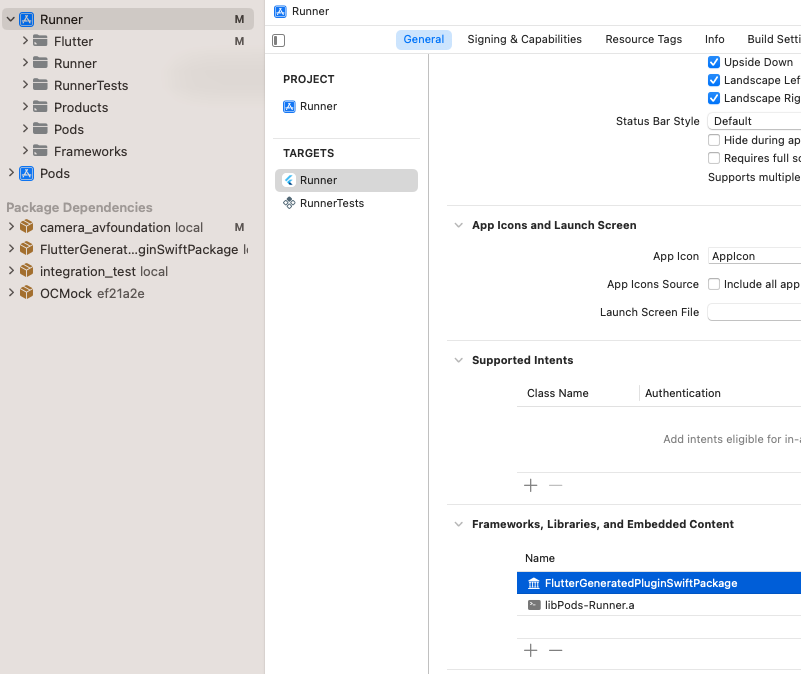 El `FlutterGeneratedPluginSwiftPackage` a eliminar