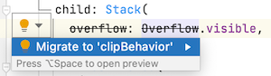 Captura de pantalla mostrando el cambio sugerido en IntelliJ