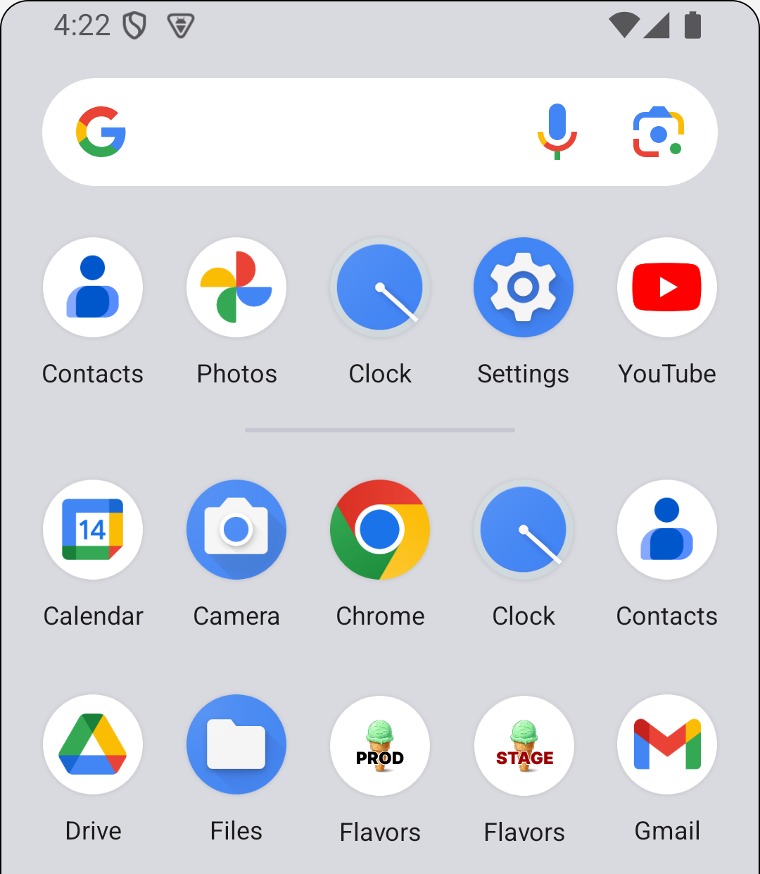 Iconos distintos