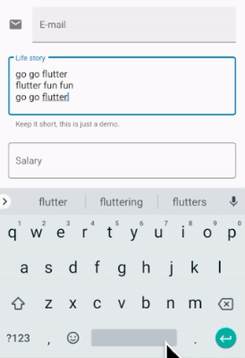 Mover el cursor mediante la tecla de espacio en Android