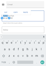 Barra de herramientas de texto apropiada para Android