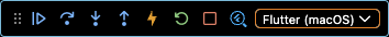 Barra de herramientas del depurador de Flutter en VS Code