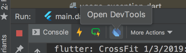 captura de pantalla del botón Abrir DevTools