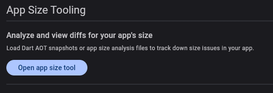 Captura de pantalla del acceso a app size en la página de inicio