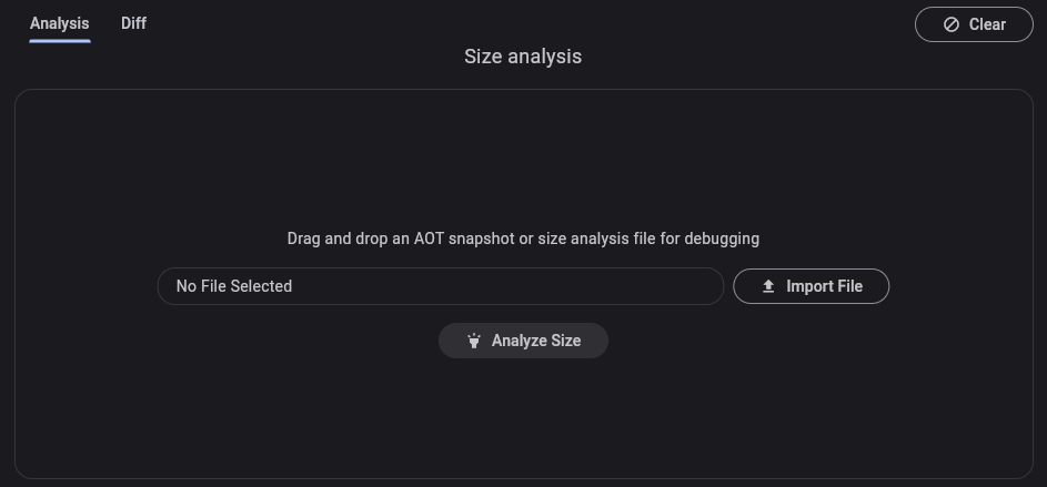 Captura de pantalla de la pantalla de carga del análisis de app size