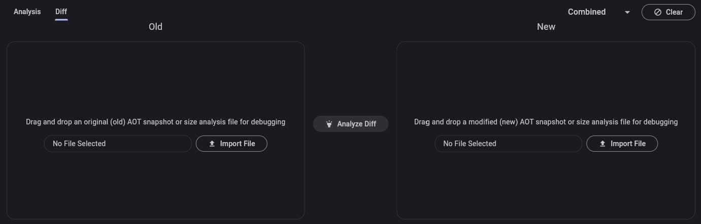 Captura de pantalla de la pantalla de carga de app size diff