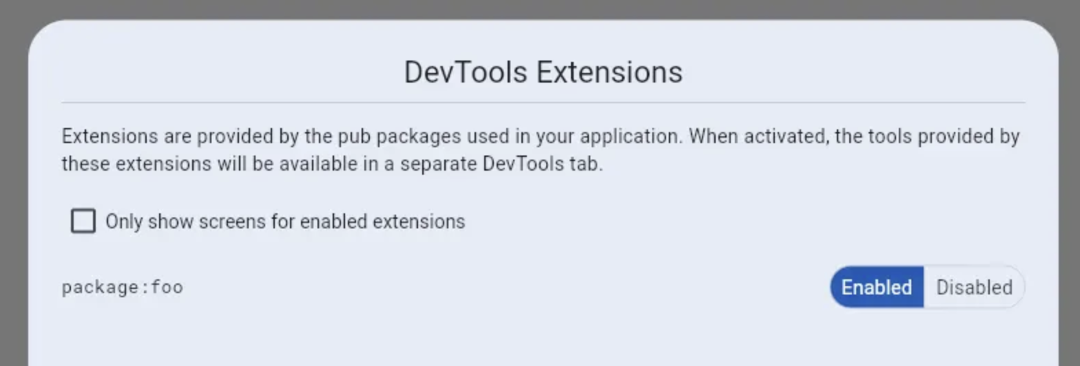 Menú de extensiones de DevTools