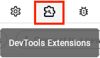 Captura de pantalla del botón del diálogo DevTools Extensions
