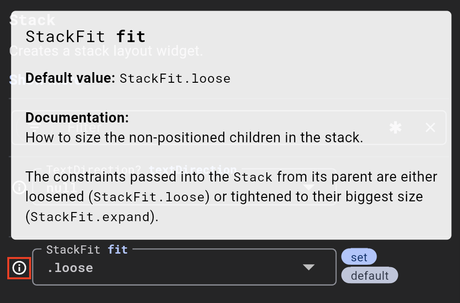 Tooltip de información para un input de propiedad