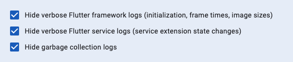 Filtros de la vista de registro (Logging)