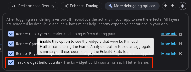Configuración para rastrear la cantidad de builds de Widgets