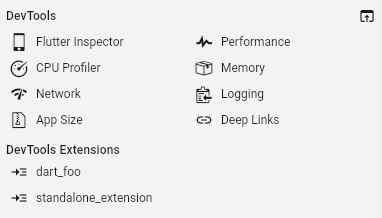 Herramientas de DevTools en la barra lateral