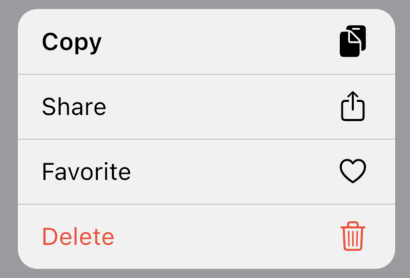 Imagen renderizada o visualización del Widget CupertinoContextMenuAction.