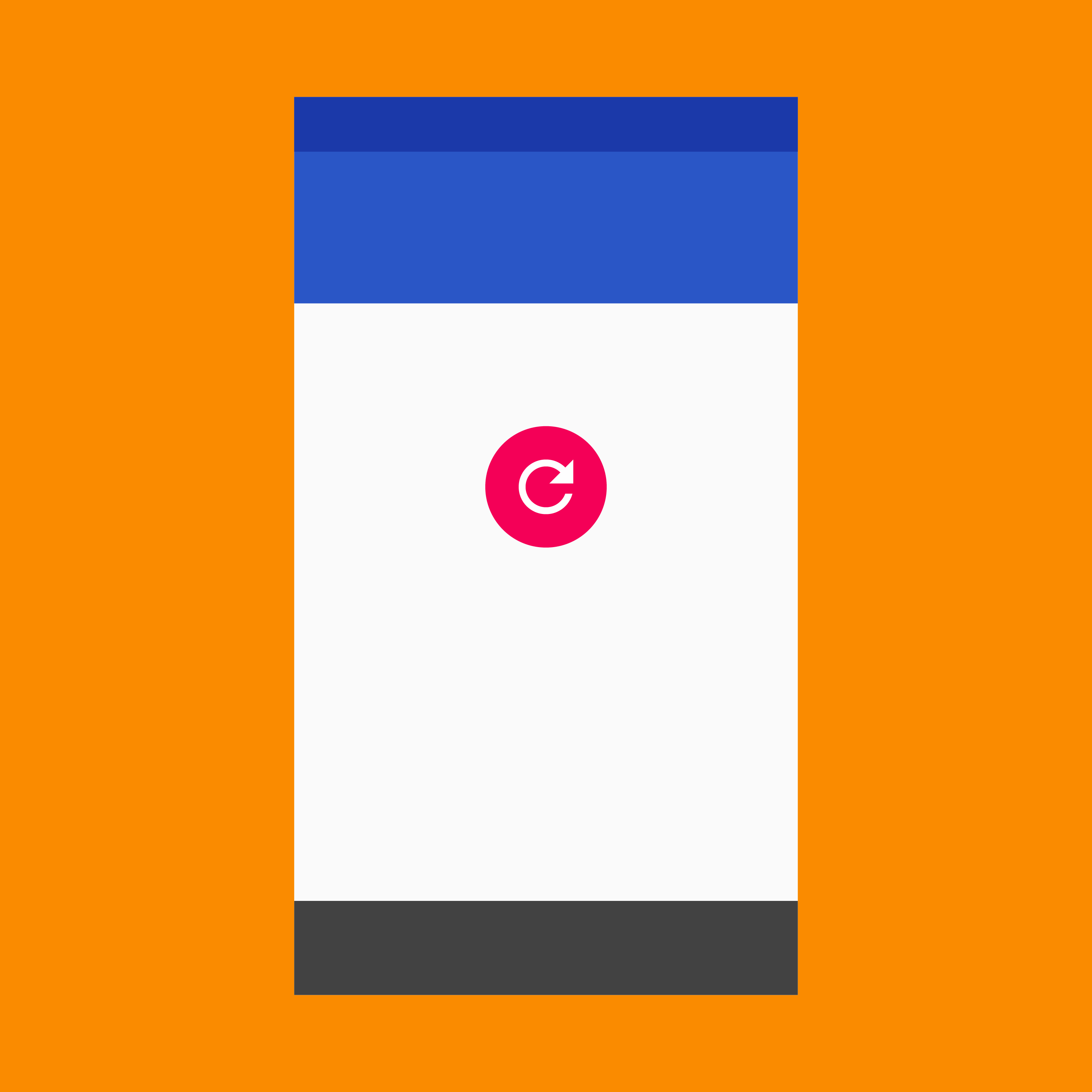 Imagen renderizada o visualización del Widget RefreshIndicator.
