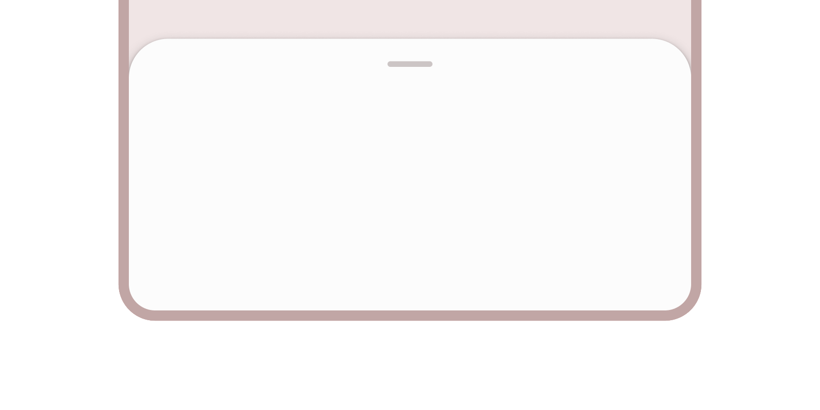 Imagen renderizada o visualización del Widget Bottom sheet.