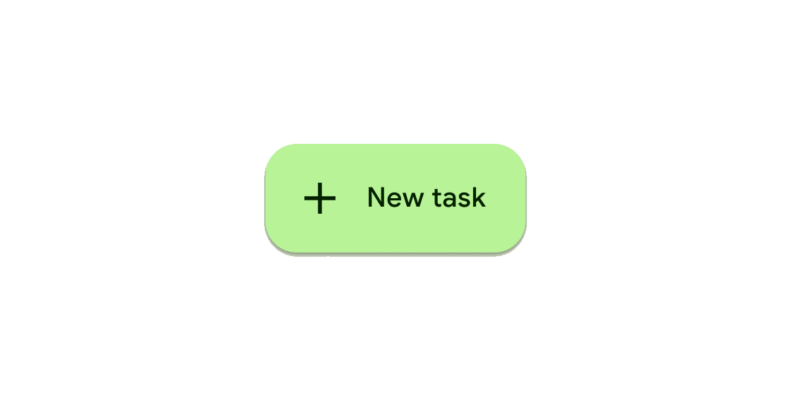 Imagen renderizada o visualización del Widget Extended FloatingActionButton.