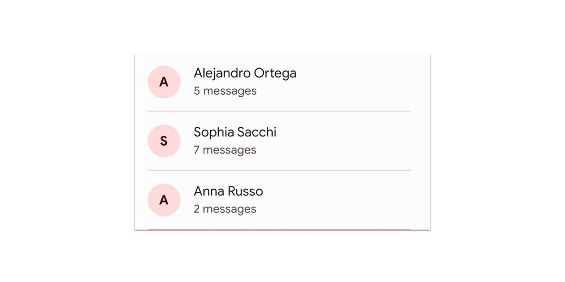 Imagen renderizada o visualización del Widget ListTile.