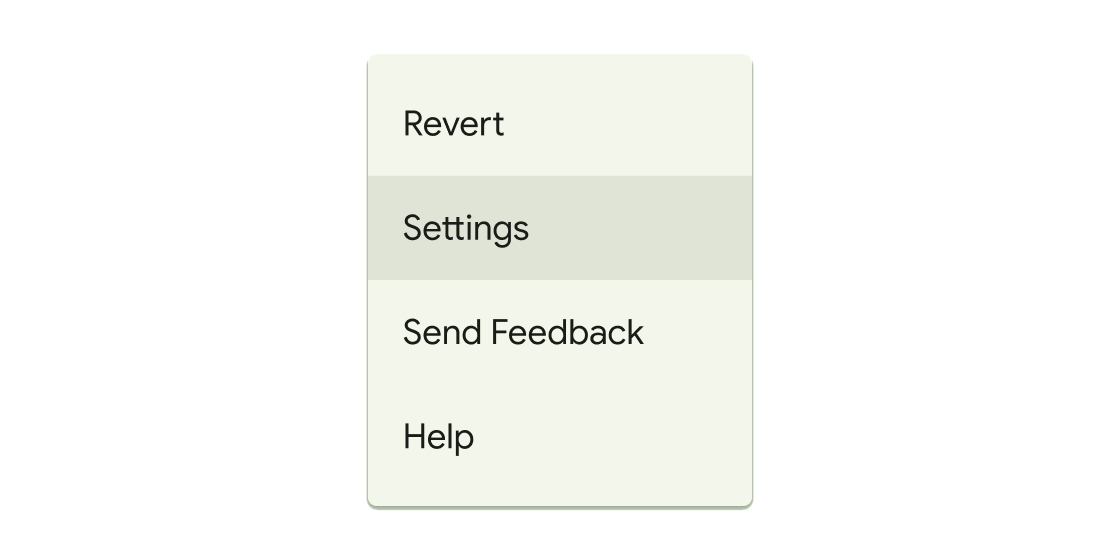 Imagen renderizada o visualización del Widget Menu.