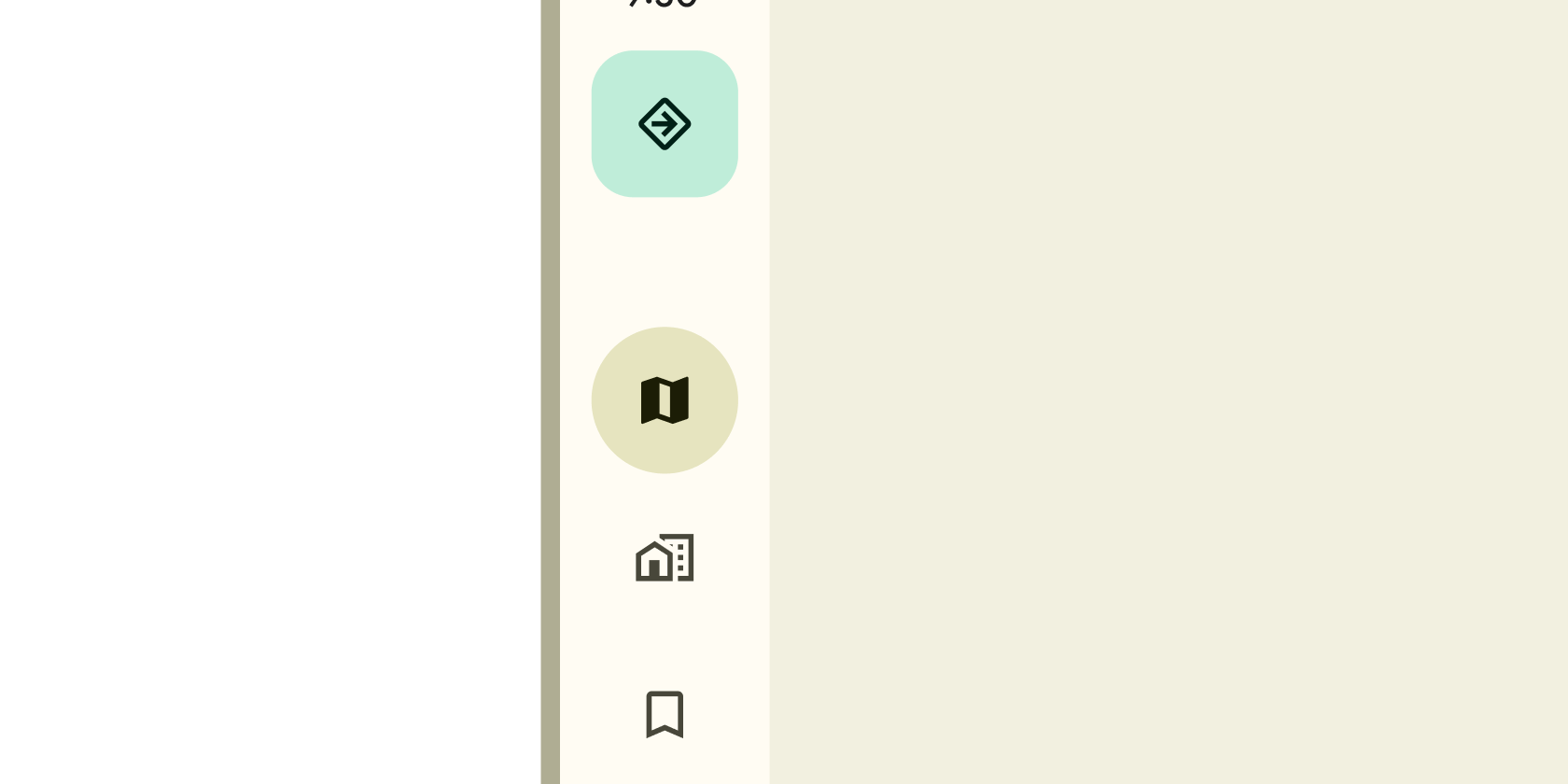 Imagen renderizada o visualización del Widget Navigation rail.