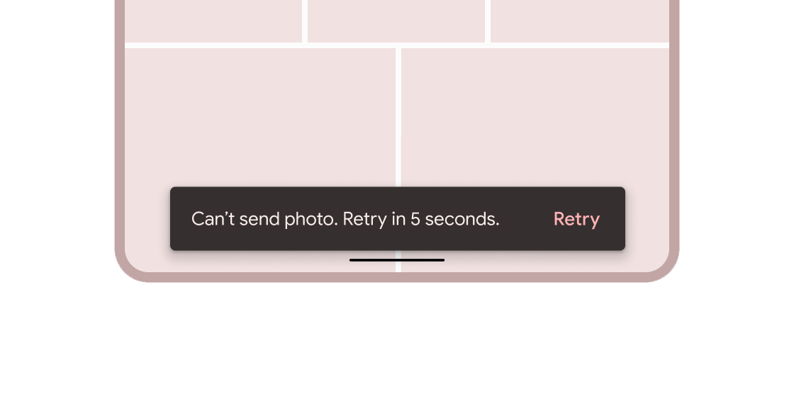 Imagen renderizada o visualización del Widget SnackBar.