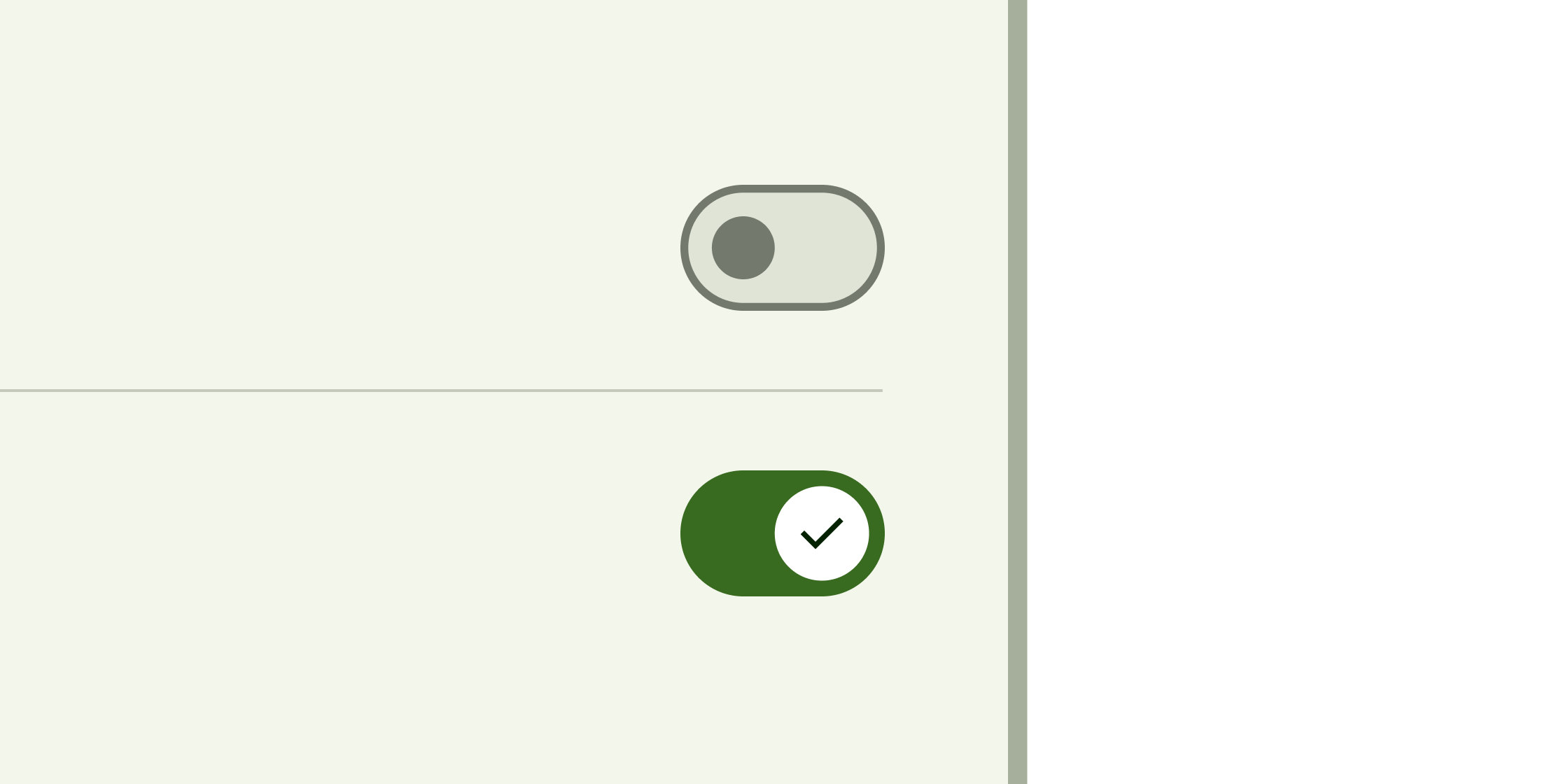 Imagen renderizada o visualización del Widget Switch.