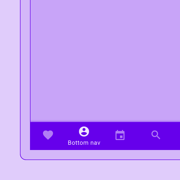 Imagen renderizada o visualización del Widget BottomNavigationBar.