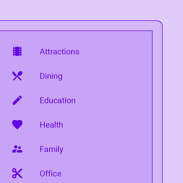 Imagen renderizada o visualización del Widget ListView.