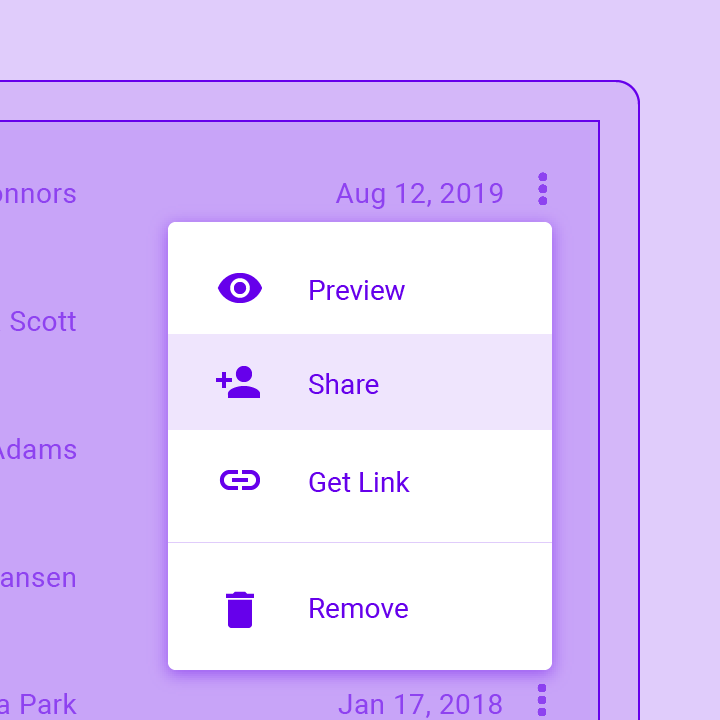 Imagen renderizada o visualización del Widget PopupMenuButton.