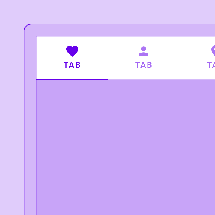 Imagen renderizada o visualización del Widget TabBarView.